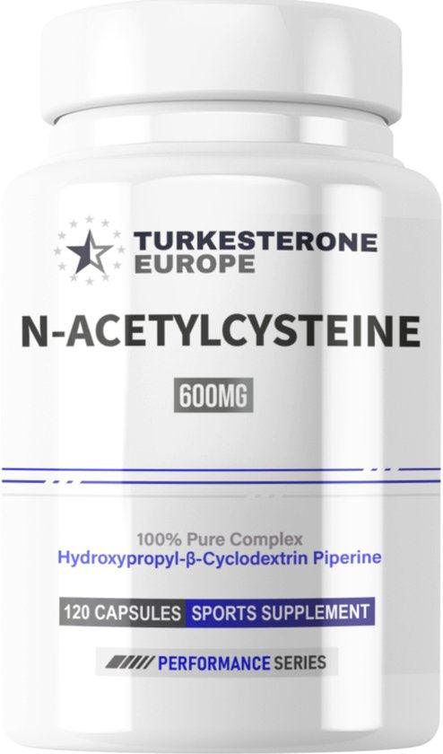 NAC (100% N-Acetyl-L-Cysteine) met HydroPerine™ - 120 Capsules (600mg) - Turkesterone