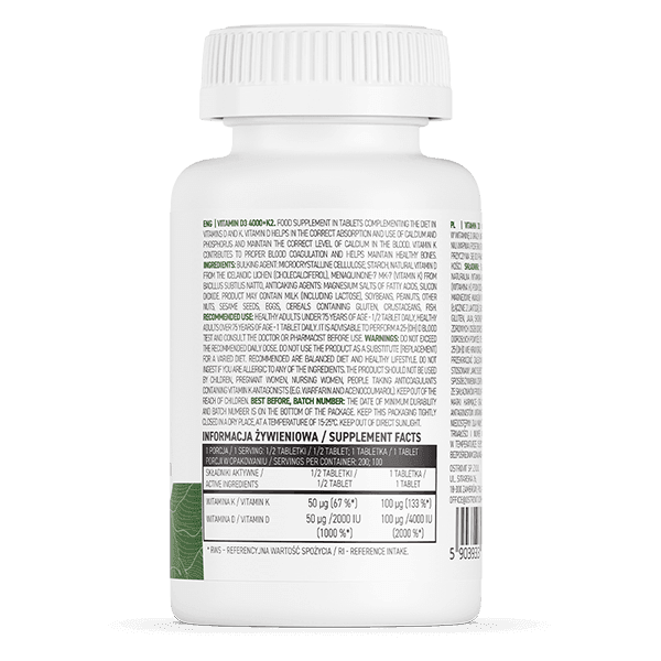 12 x OstroVit Vitamine D3 4000 IE + K2 VEGE 100 tabletten