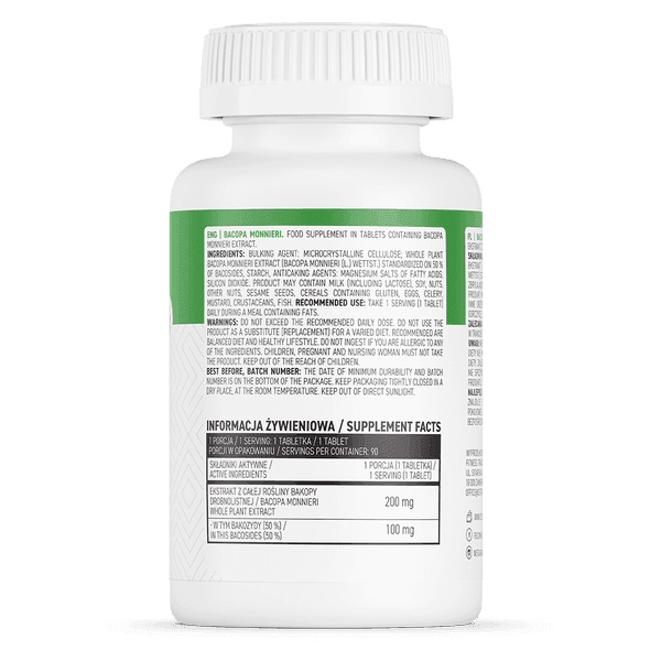 Bacopa Monnieri 200mg - 90 Tablets OstroVit