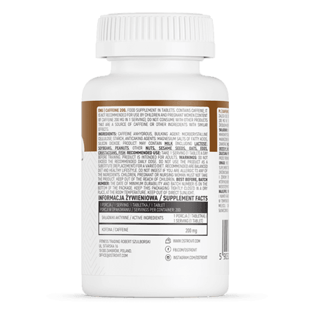 Caffeine 200mg - 200 Tablets - OstroVit