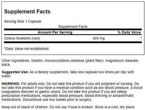 Coleus Forskohlii - 400mg - 60 capsules - Swanson