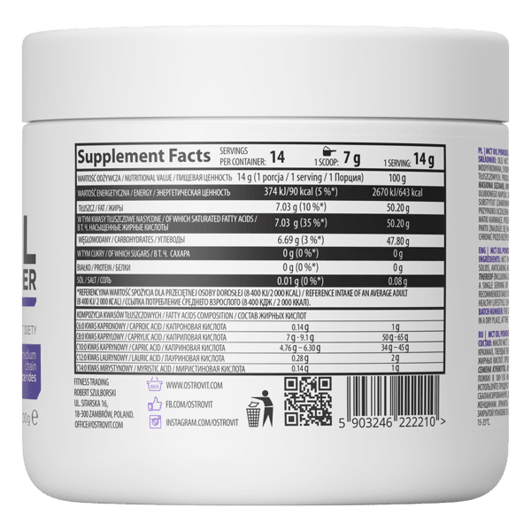 MCT Oil Powder - 200g - OstroVit