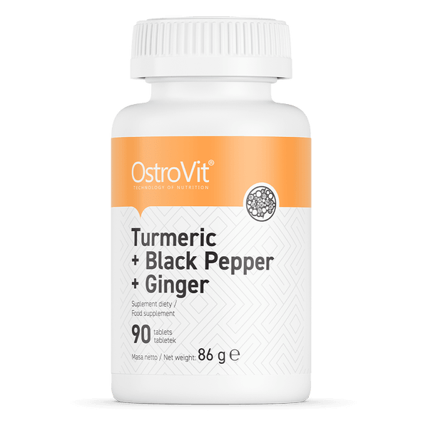 OstroVit Kurkuma + Zwarte Peper + Gember 90 tabletten