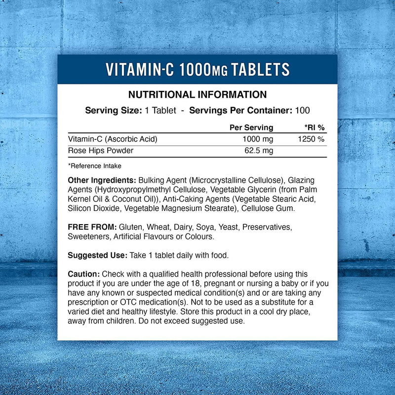 Vitamin C + Rosehips 100 Tablets Vegan - Applied Nutrition