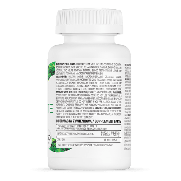 Zinc Picolinate - 150 Tablets - OstroVit